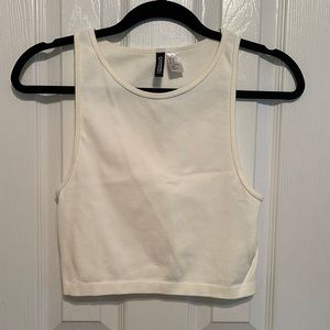 H&M Cream Cropped Tank Top
